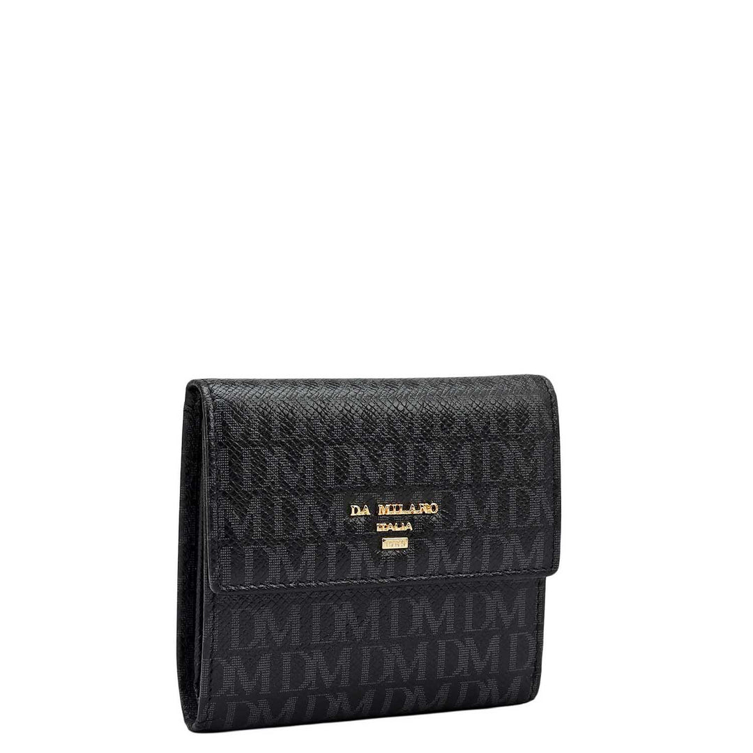 Monogram Leather Ladies Wallet - Black