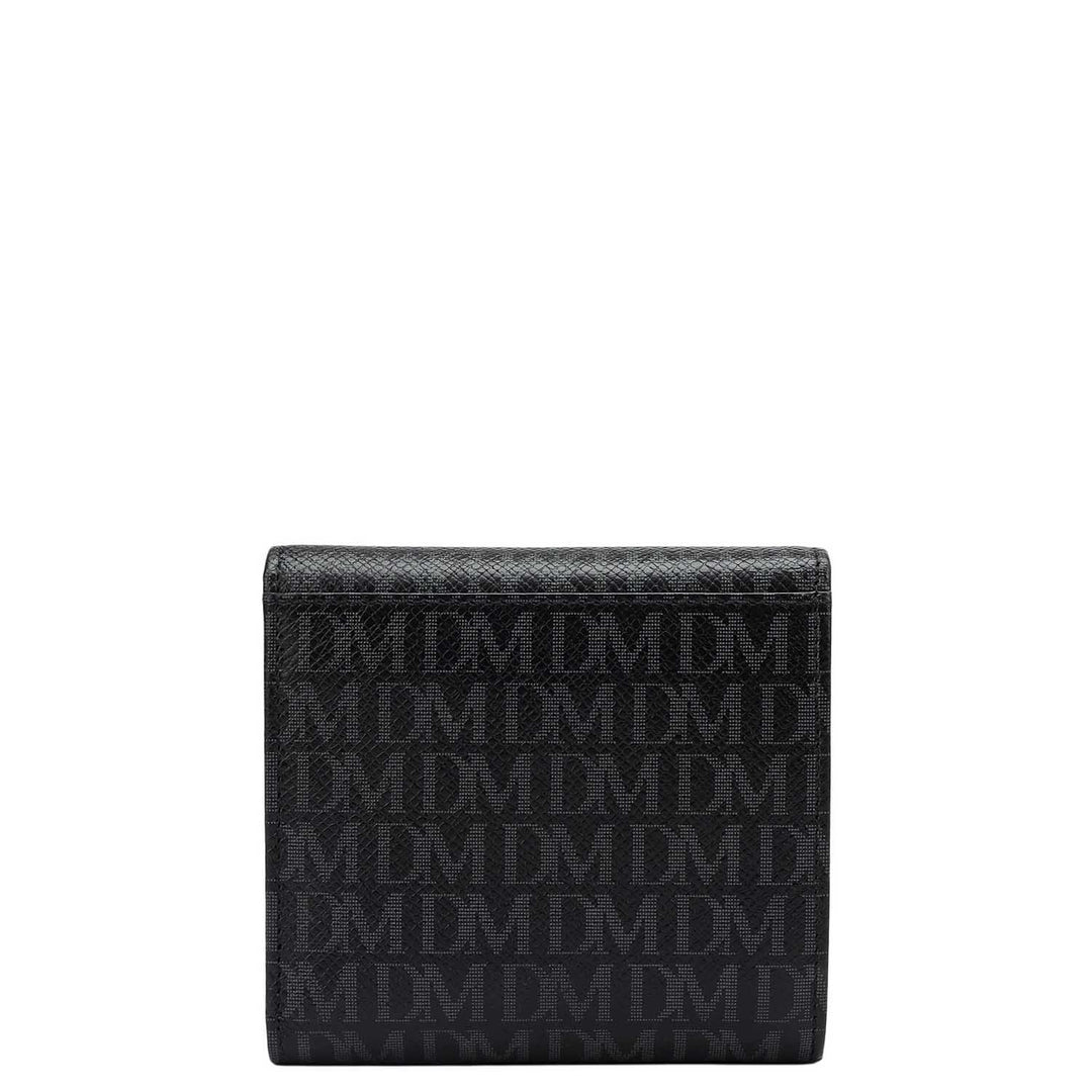 Monogram Leather Ladies Wallet - Black
