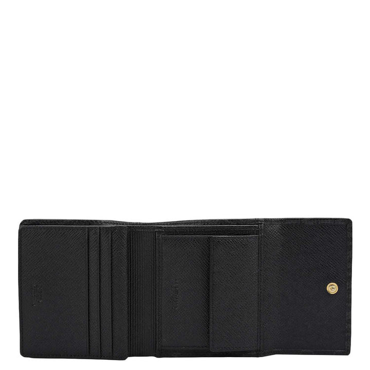 Monogram Leather Ladies Wallet - Black