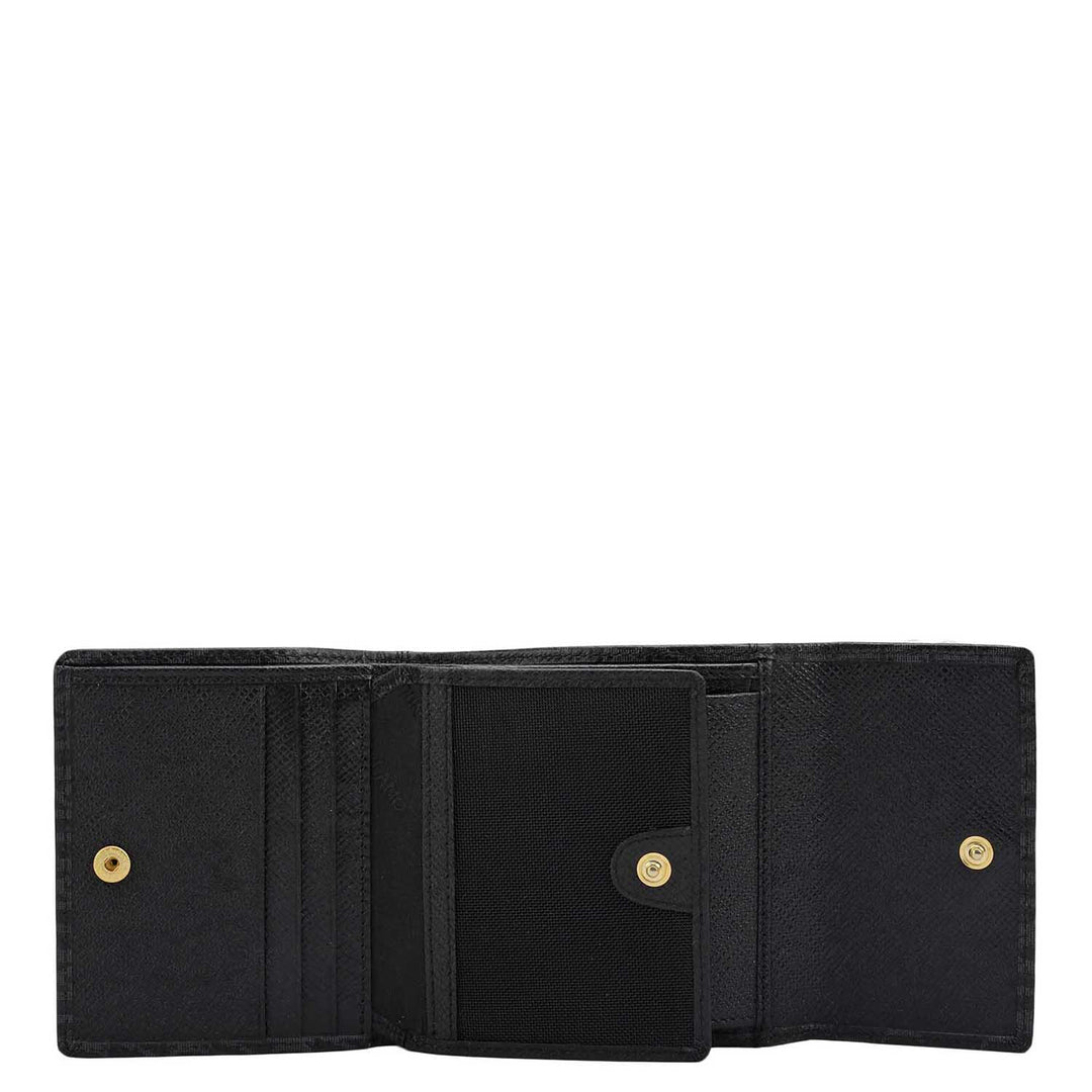 Monogram Leather Ladies Wallet - Black