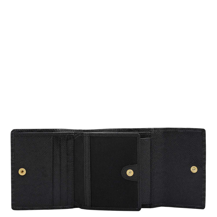 Monogram Leather Ladies Wallet - Black