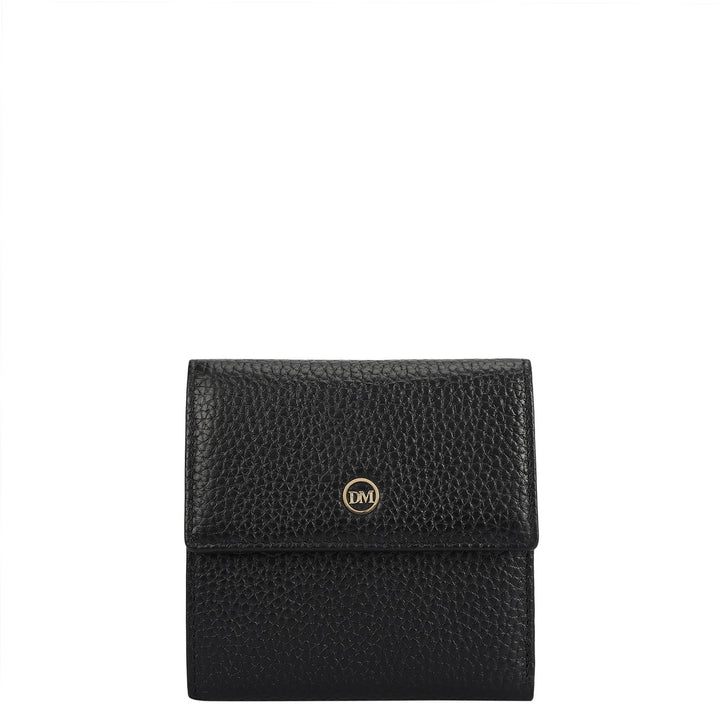 Wax Leather Ladies Wallet - Black