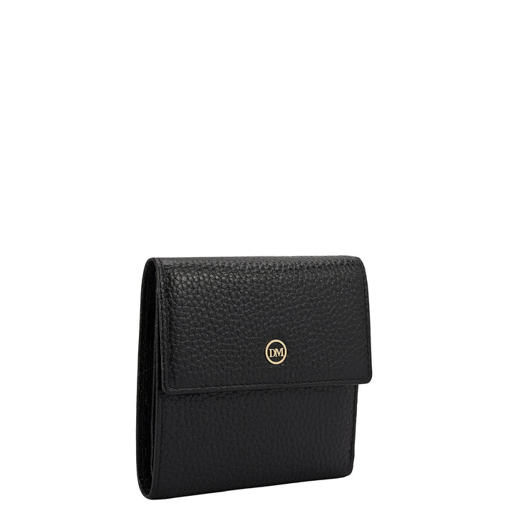 Wax Leather Ladies Wallet - Black