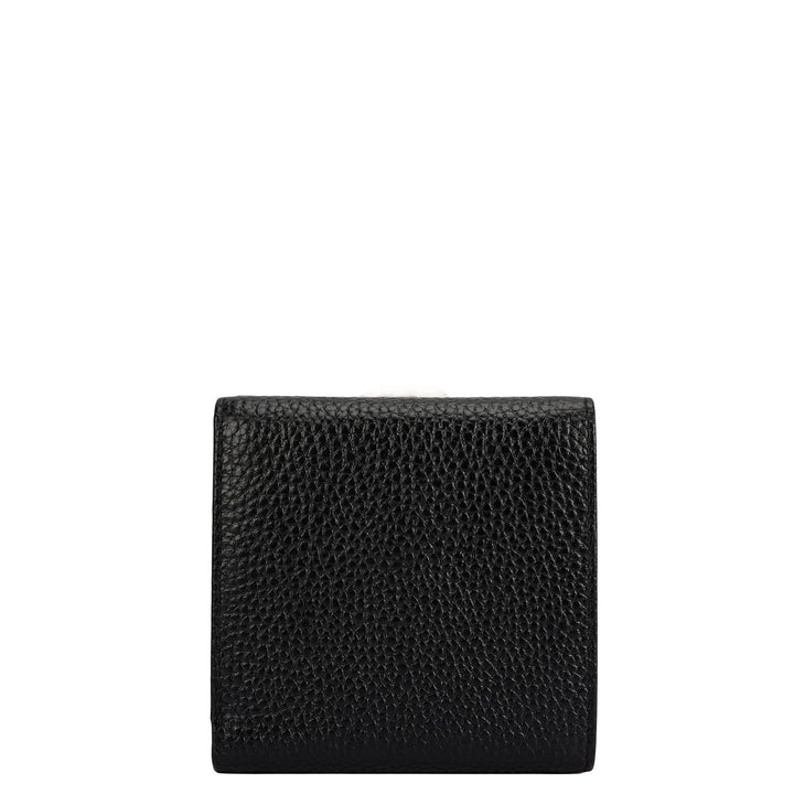 Wax Leather Ladies Wallet - Black