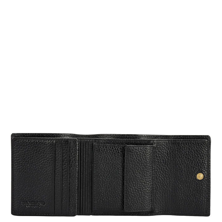 Wax Leather Ladies Wallet - Black