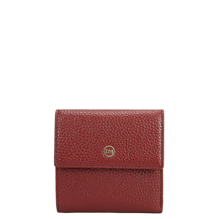 Wax Leather Ladies Wallet - Cherry