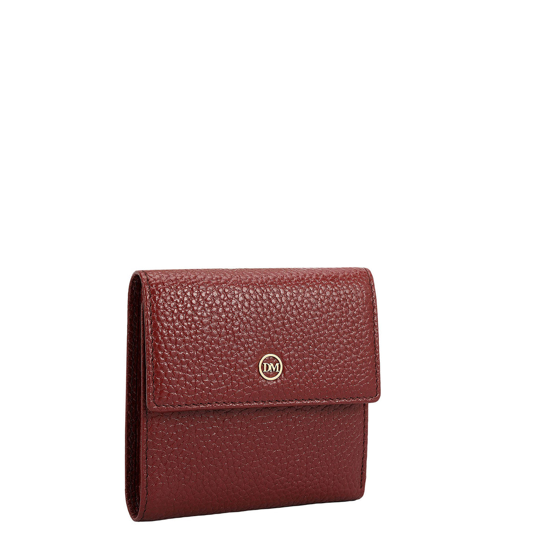 Wax Leather Ladies Wallet - Cherry