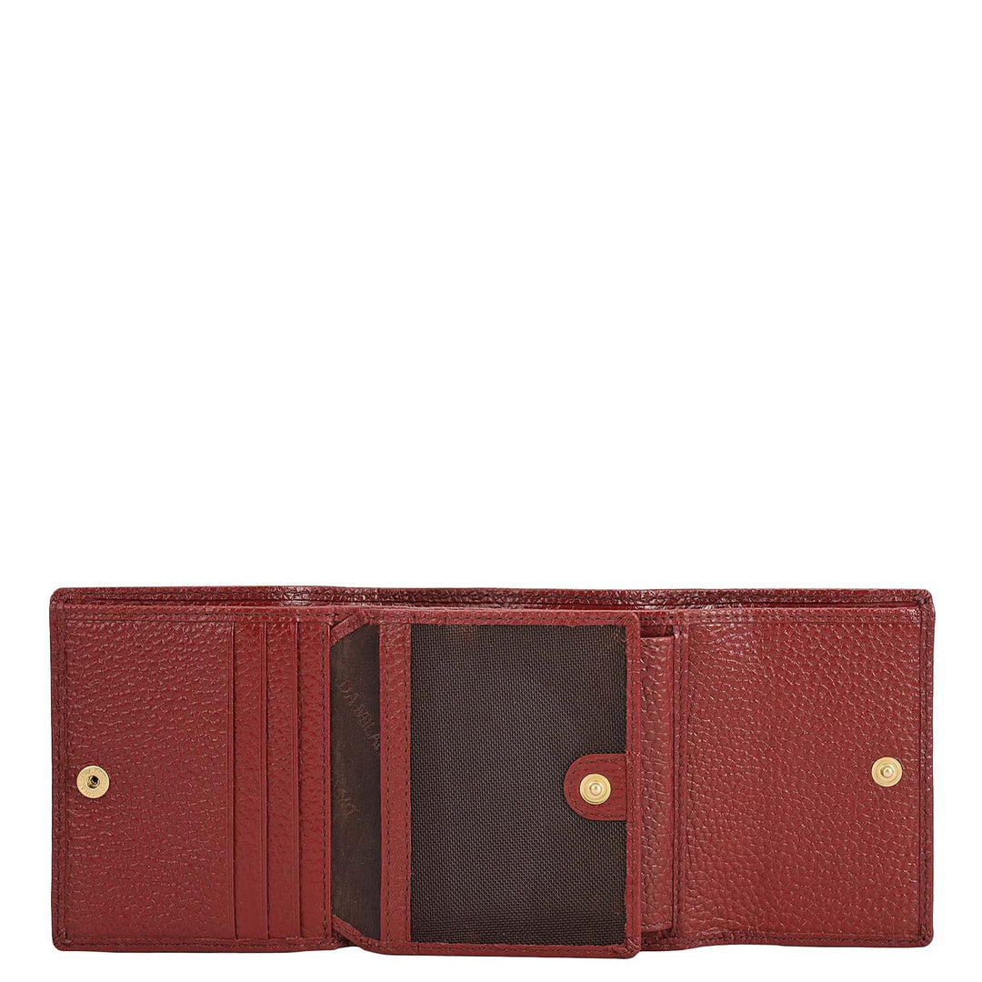 Wax Leather Ladies Wallet - Cherry