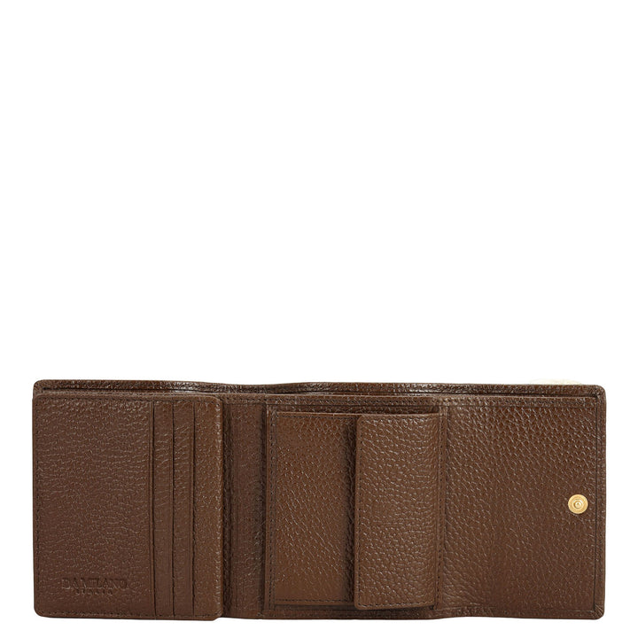 Wax Leather Ladies Wallet - Mocha