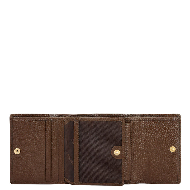 Wax Leather Ladies Wallet - Mocha