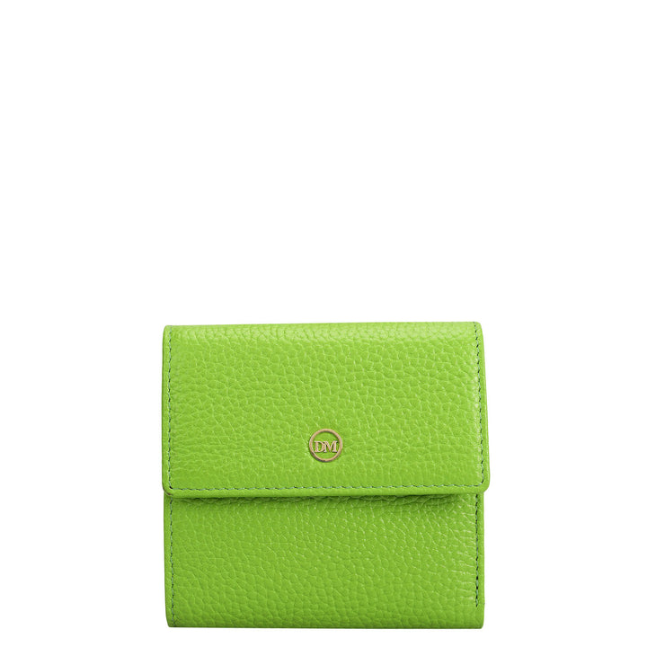 Wax Leather Ladies Wallet - Slime