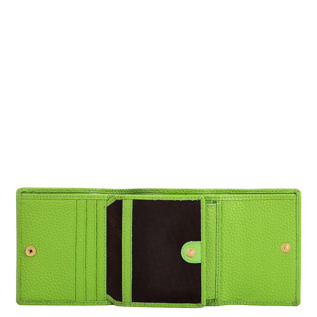 Wax Leather Ladies Wallet - Slime