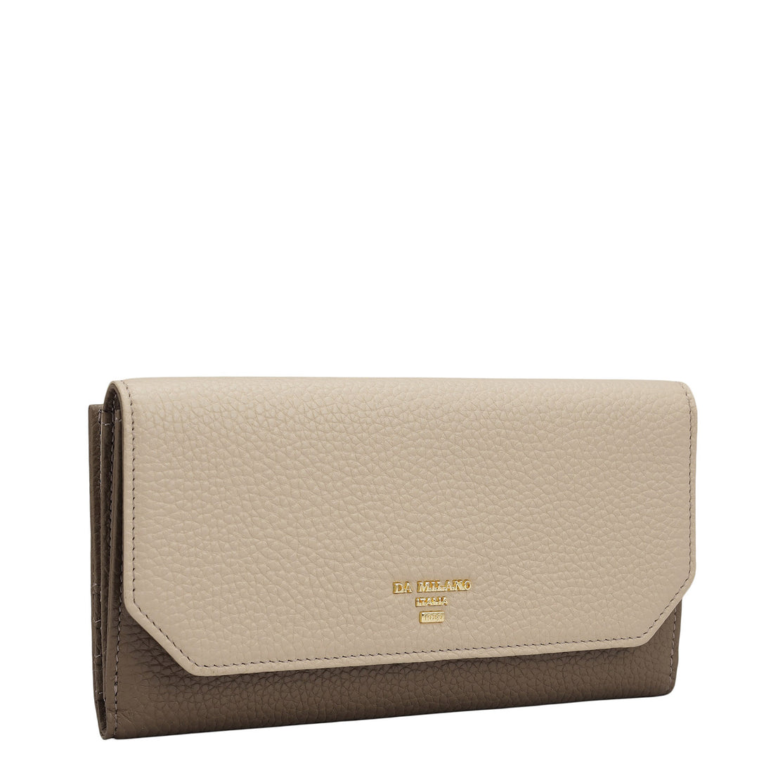 Wax Leather Ladies Wallet - Dove & Grey