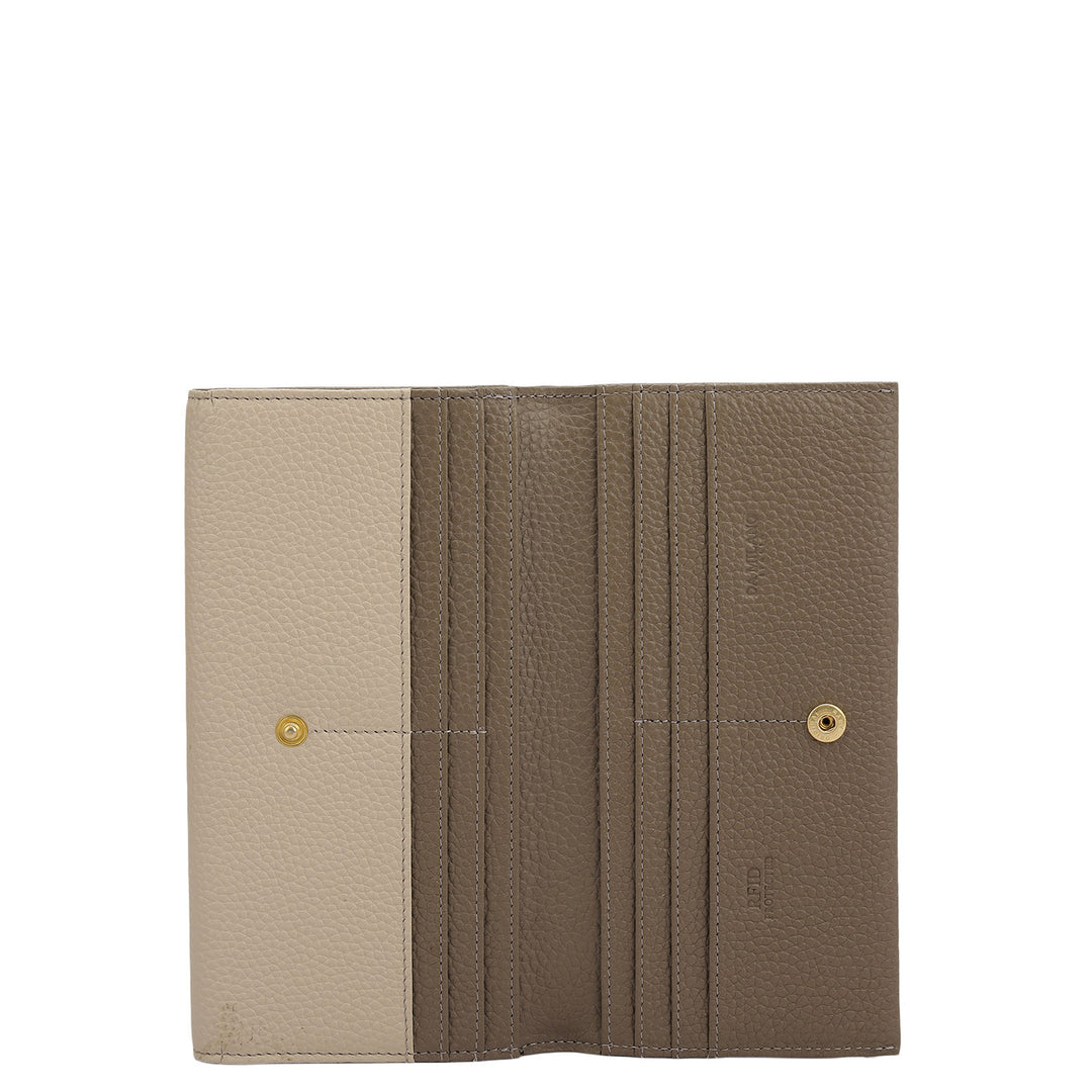 Wax Leather Ladies Wallet - Dove & Grey