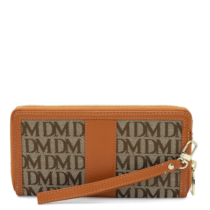 Canvas Wax Leather Ladies Wallet - Orange
