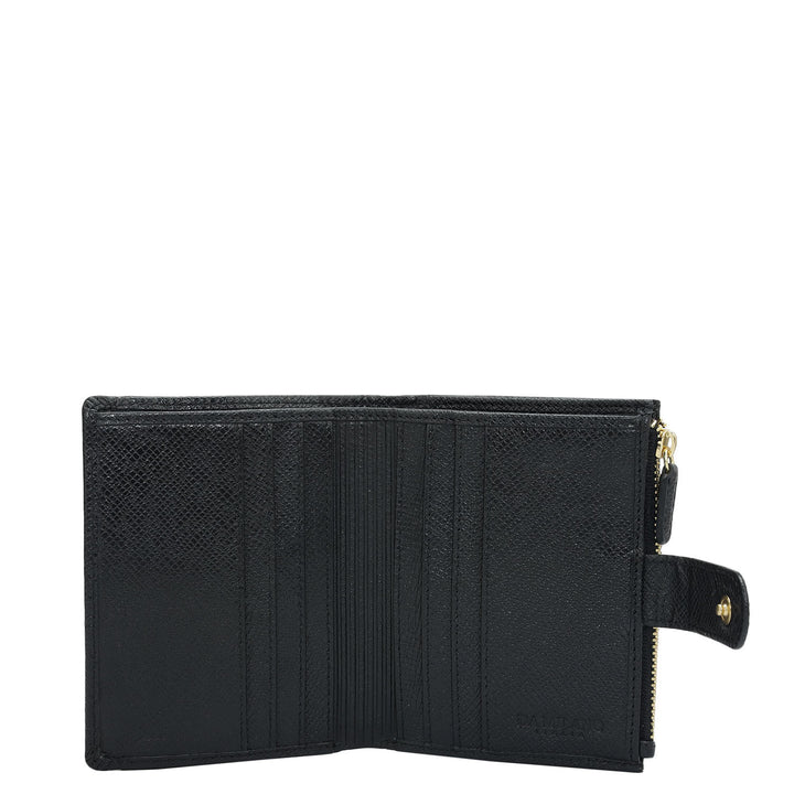 Croco Leather Ladies Wallet - Black