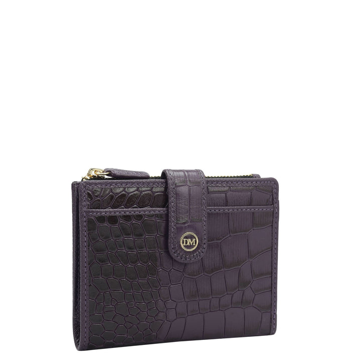 Croco Leather Ladies Wallet - Grapevine