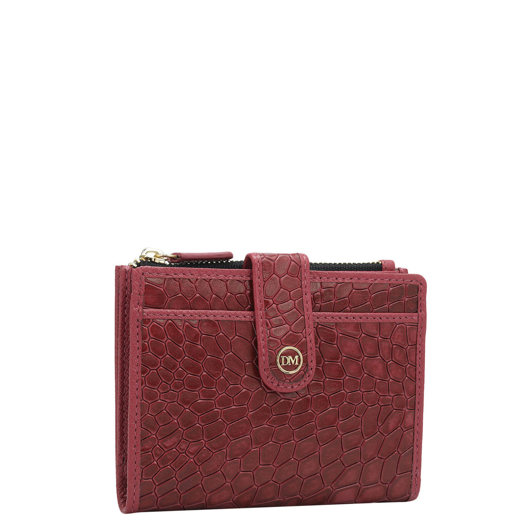 Croco Leather Ladies Wallet - Plumberry