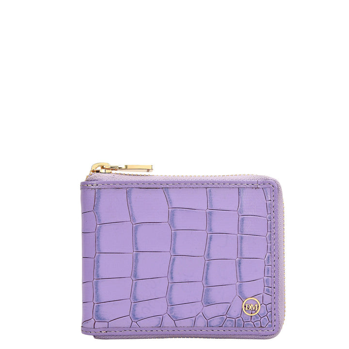 Croco Leather Ladies Wallet - Purple Haze