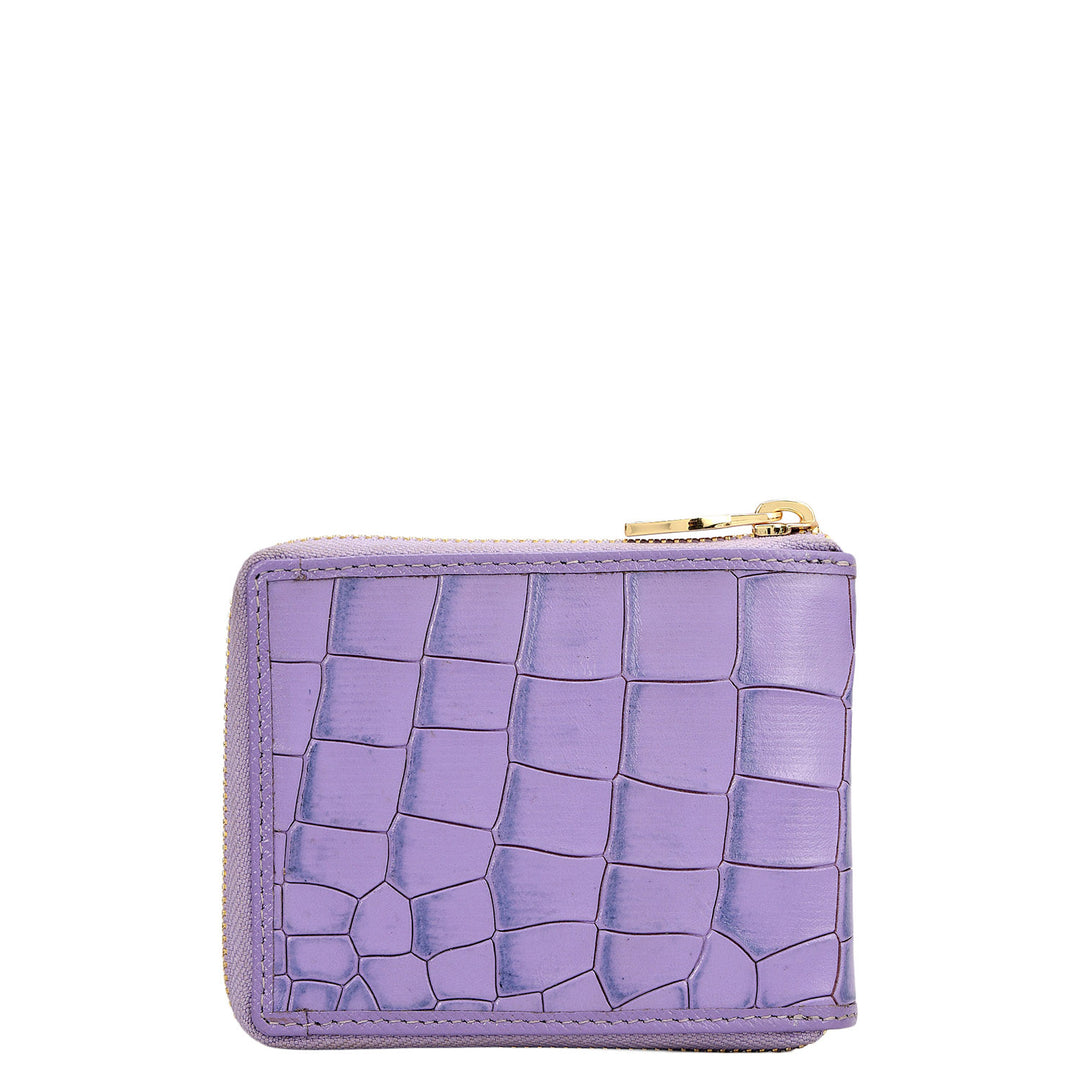 Croco Leather Ladies Wallet - Purple Haze