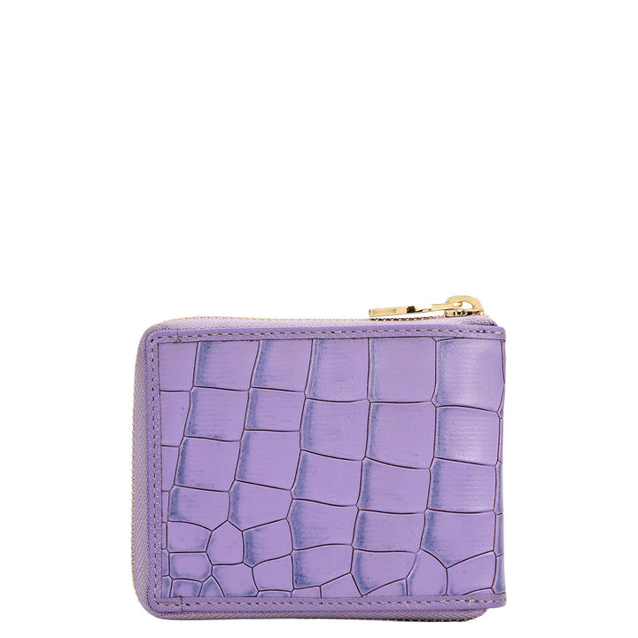 Croco Leather Ladies Wallet - Purple Haze
