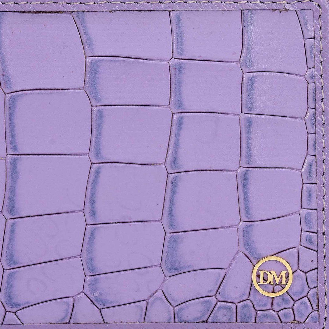 Croco Leather Ladies Wallet - Purple Haze
