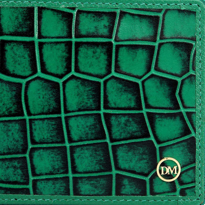 Croco Leather Ladies Wallet - Sea Weed