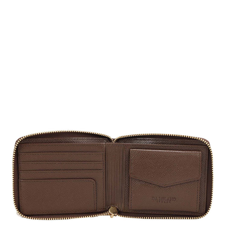 Croco Leather Ladies Wallet - Walnut