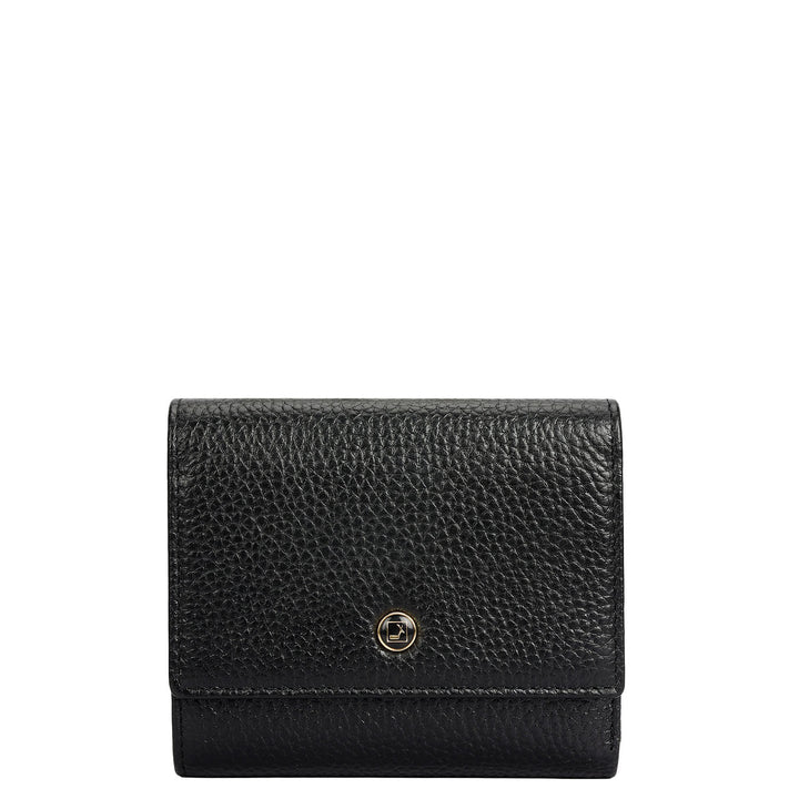 Wax Leather Ladies Wallet - Black