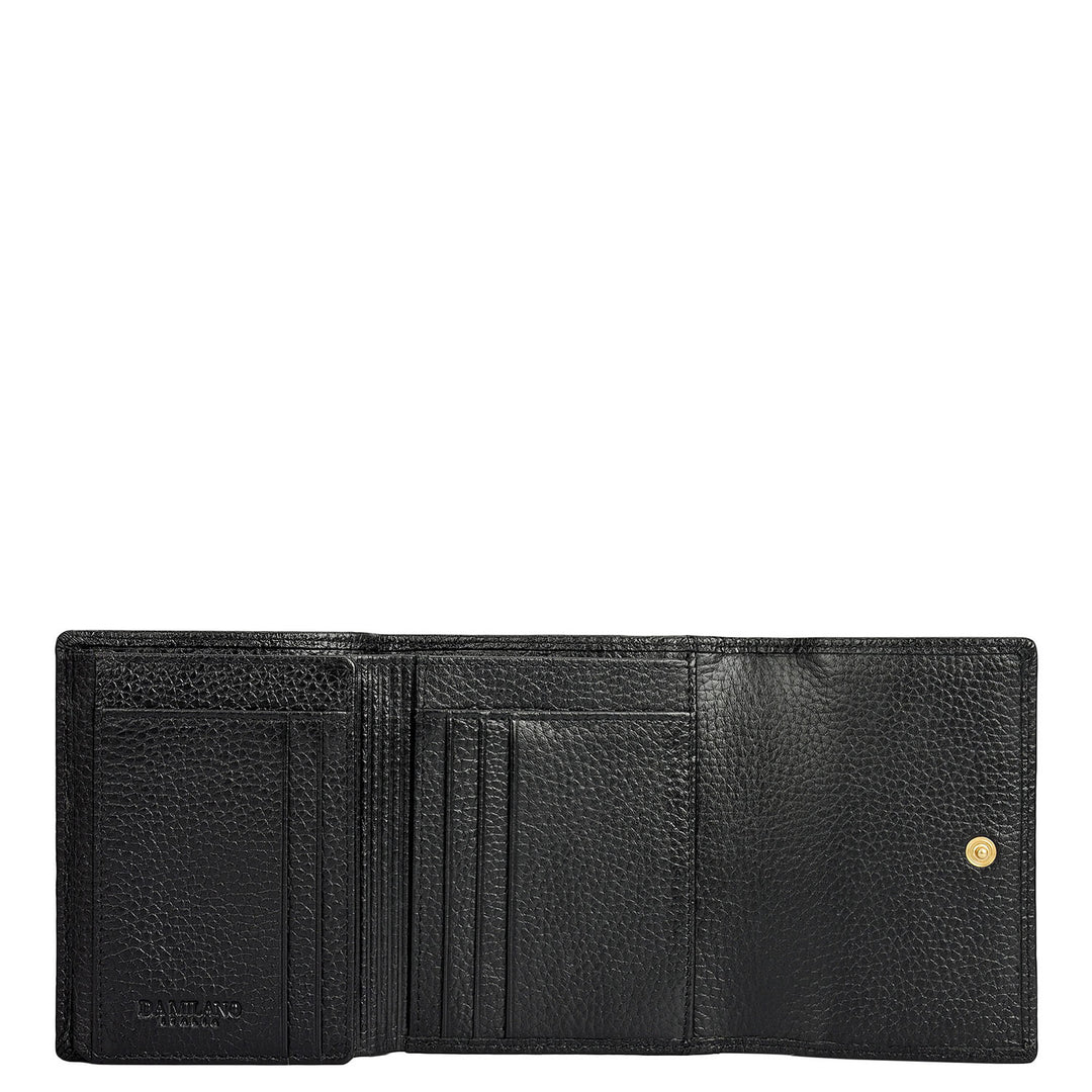 Wax Leather Ladies Wallet - Black