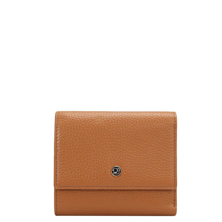Wax Leather Ladies Wallet - Caramel