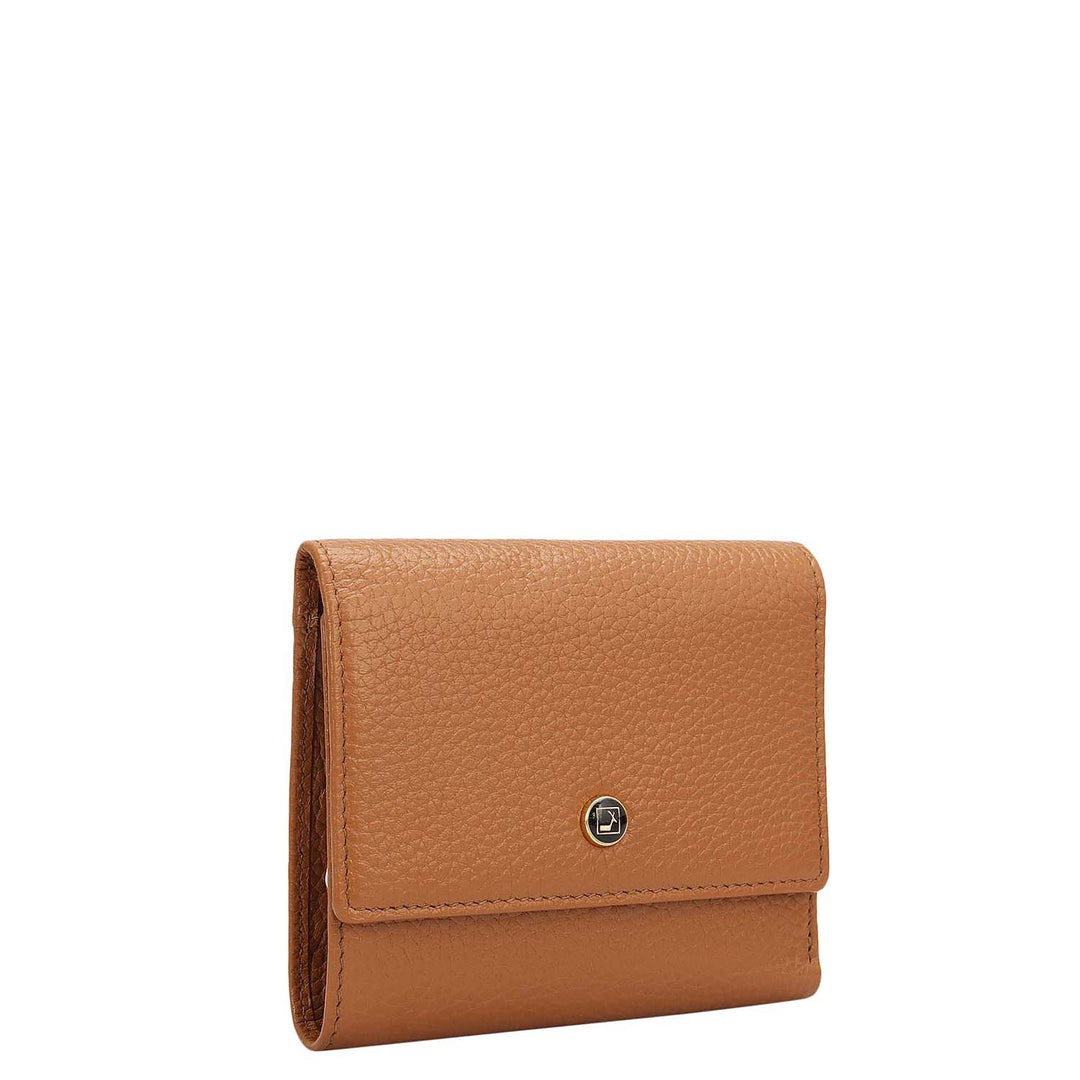 Wax Leather Ladies Wallet - Caramel