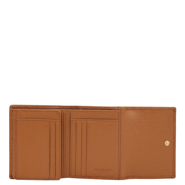 Wax Leather Ladies Wallet - Caramel