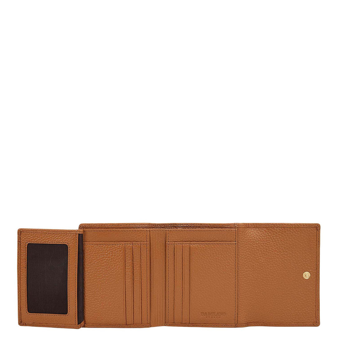 Wax Leather Ladies Wallet - Caramel