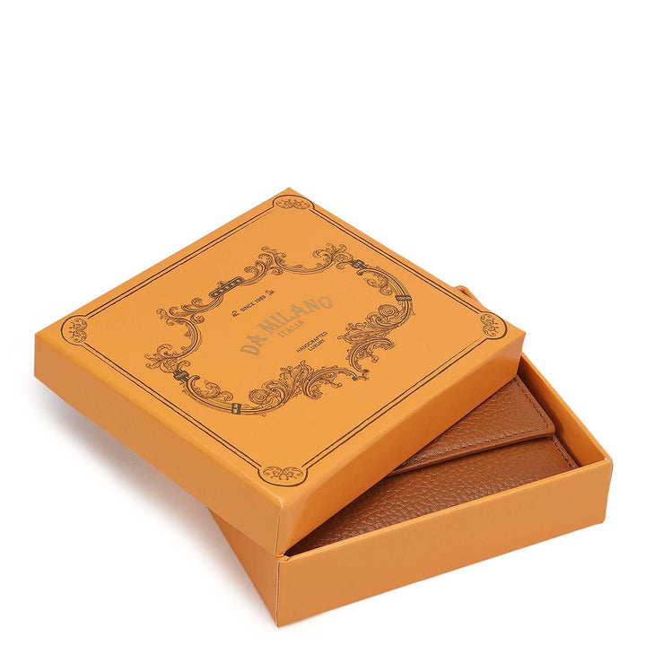 Wax Leather Ladies Wallet - Caramel