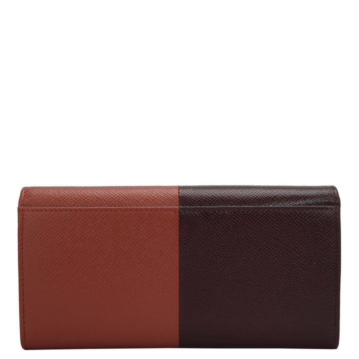 Franzy Leather Ladies Wallet - Wine & Brick