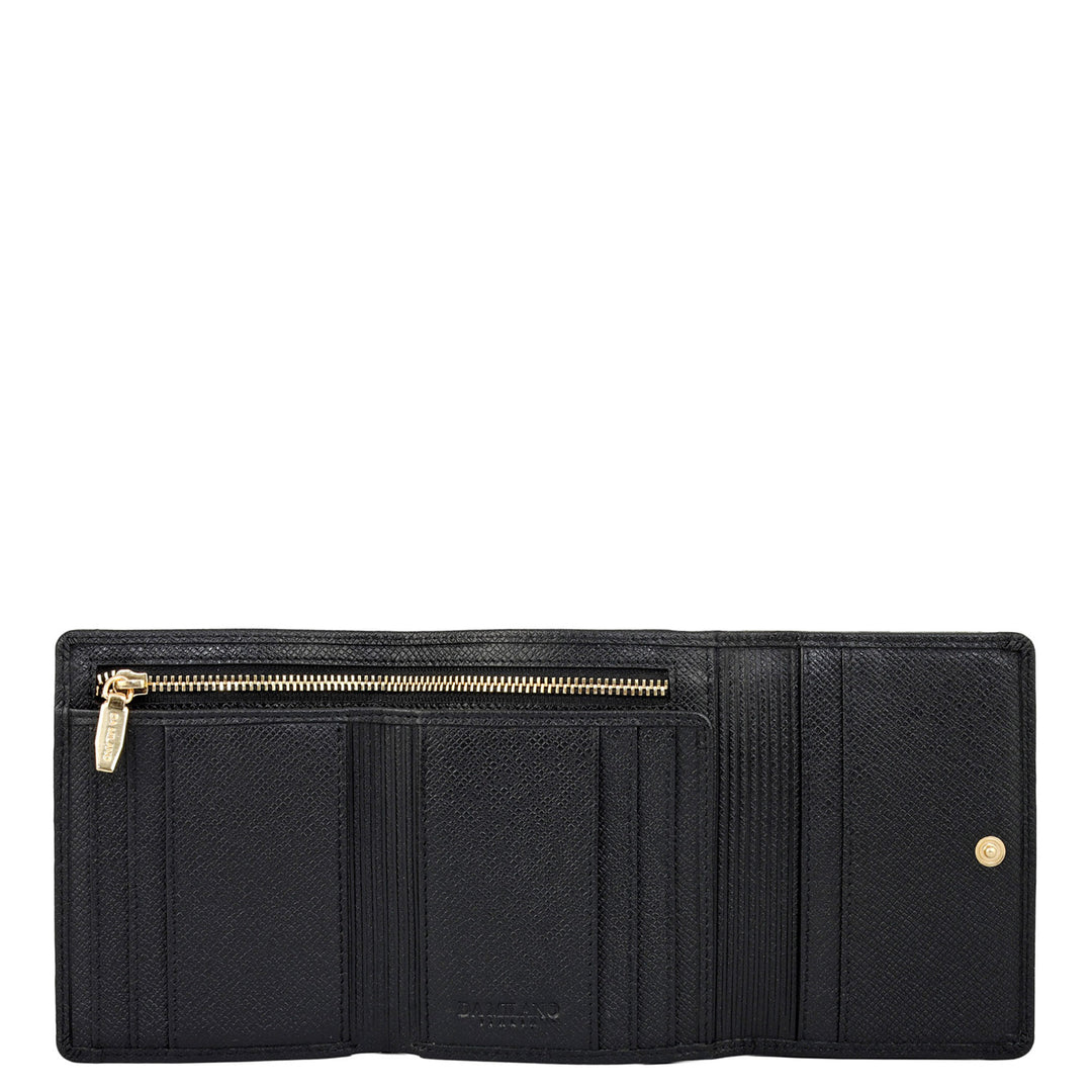 Croco Leather Ladies Wallet - Black