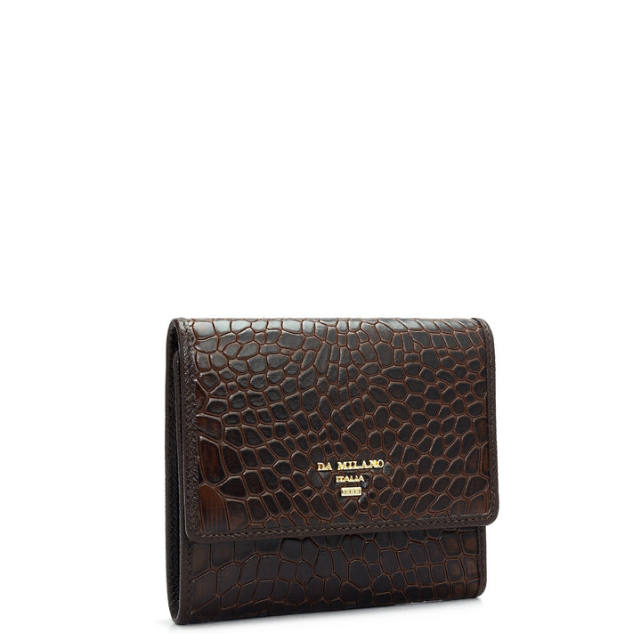 Croco Leather Ladies Wallet - Brown