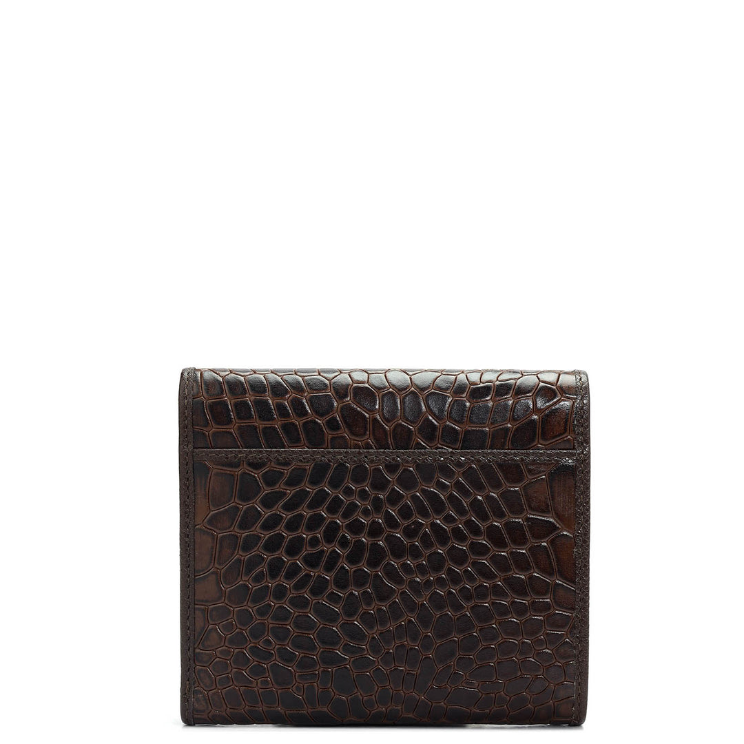 Croco Leather Ladies Wallet - Brown
