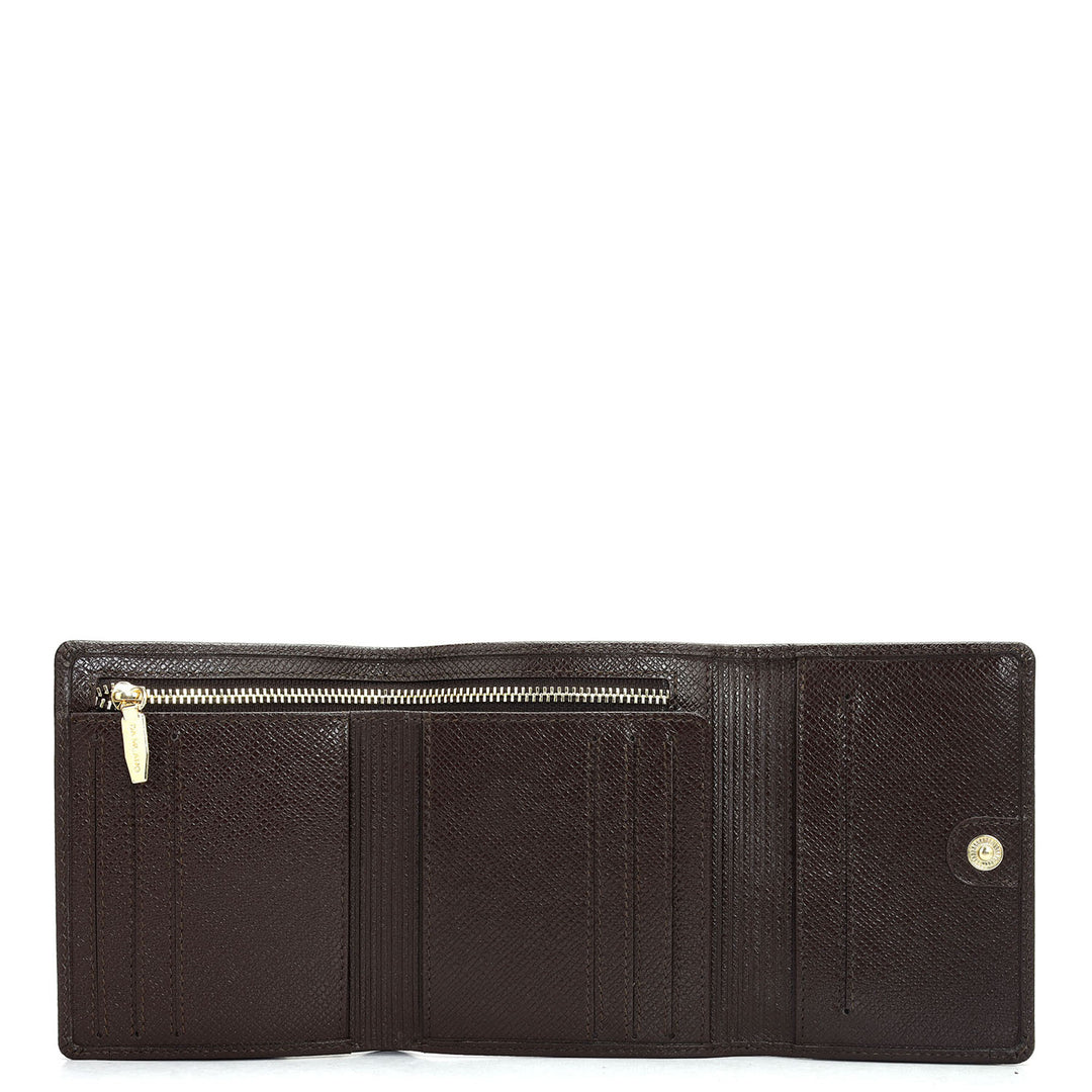 Croco Leather Ladies Wallet - Brown