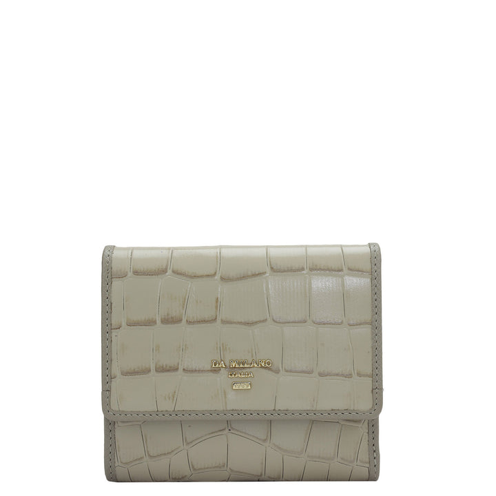 Croco Leather Ladies Wallet - Frost