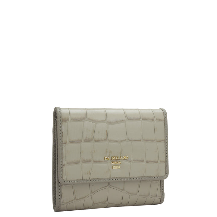 Croco Leather Ladies Wallet - Frost