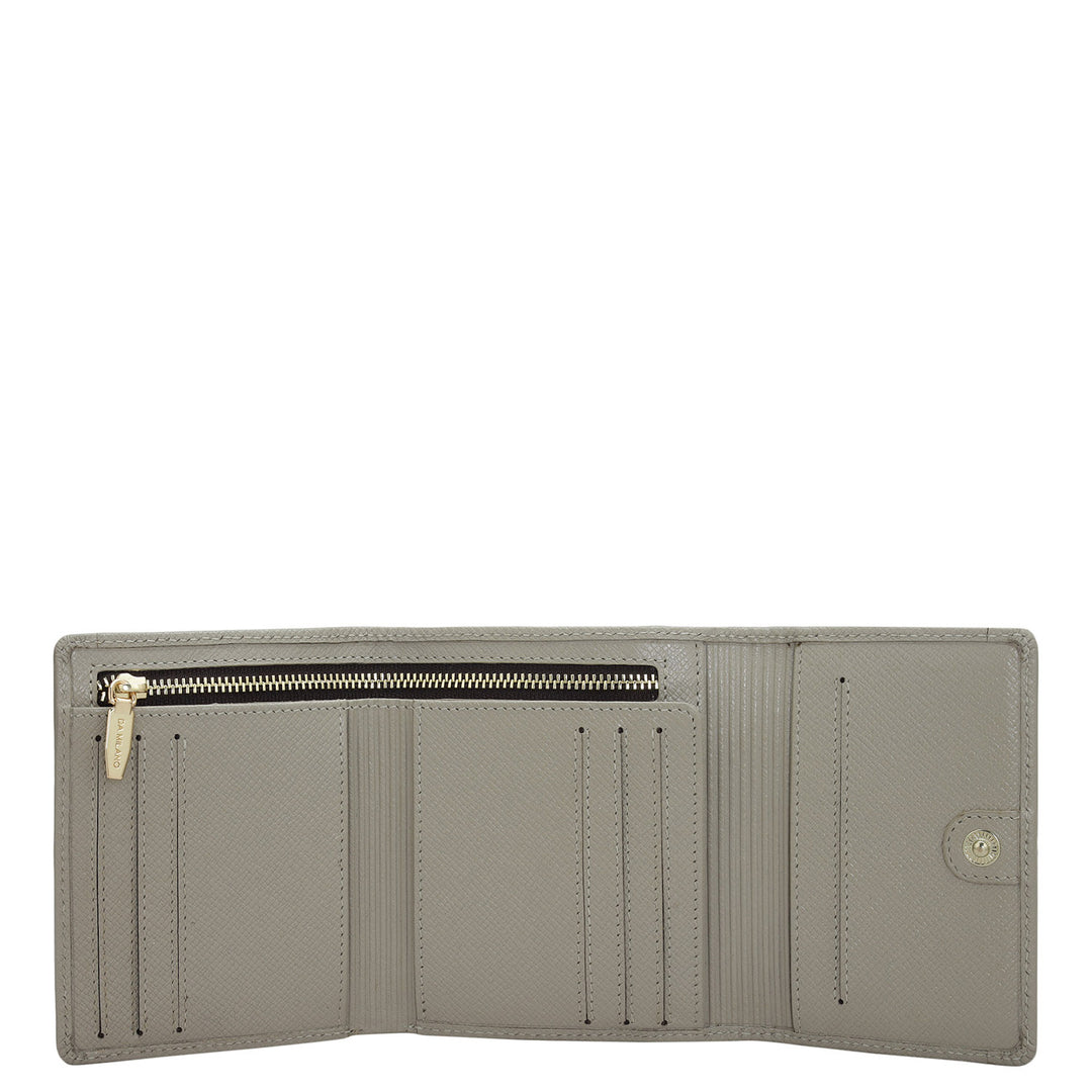 Croco Leather Ladies Wallet - Frost