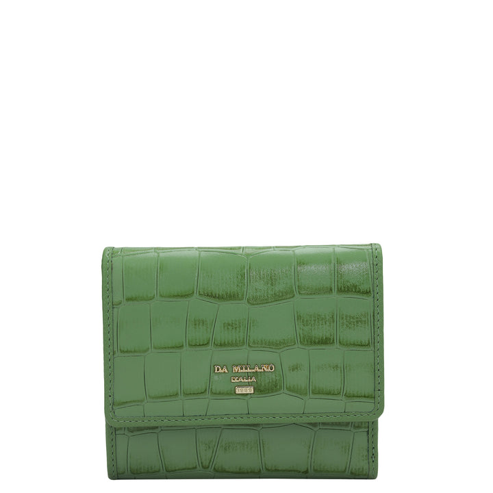 Croco Leather Ladies Wallet - Kiwi