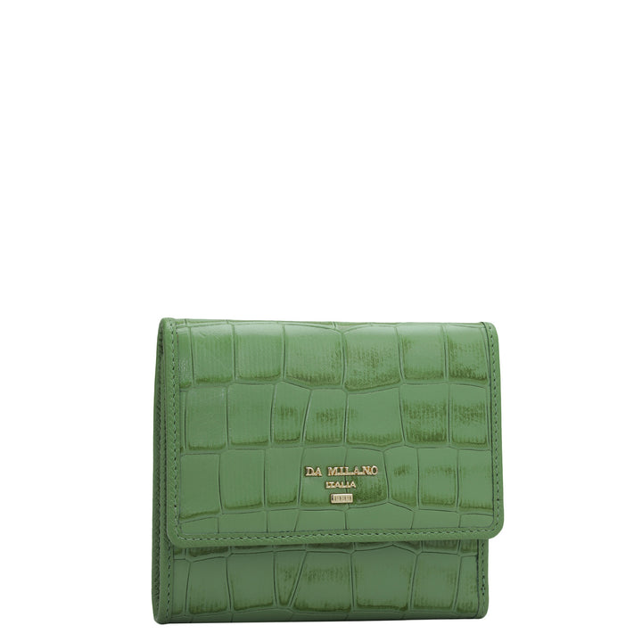 Croco Leather Ladies Wallet - Kiwi
