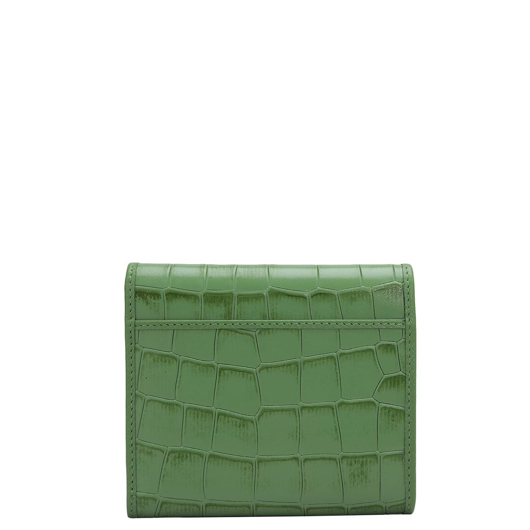 Croco Leather Ladies Wallet - Kiwi