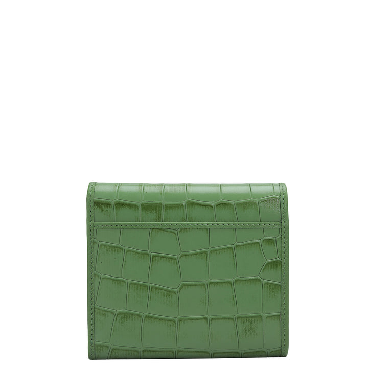 Croco Leather Ladies Wallet - Kiwi
