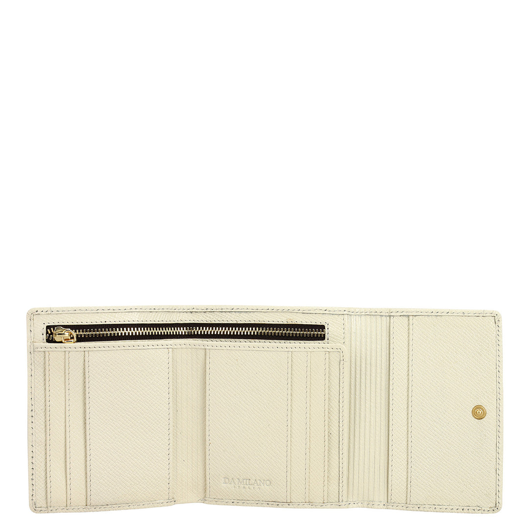 Croco Leather Ladies Wallet - Marshmallow