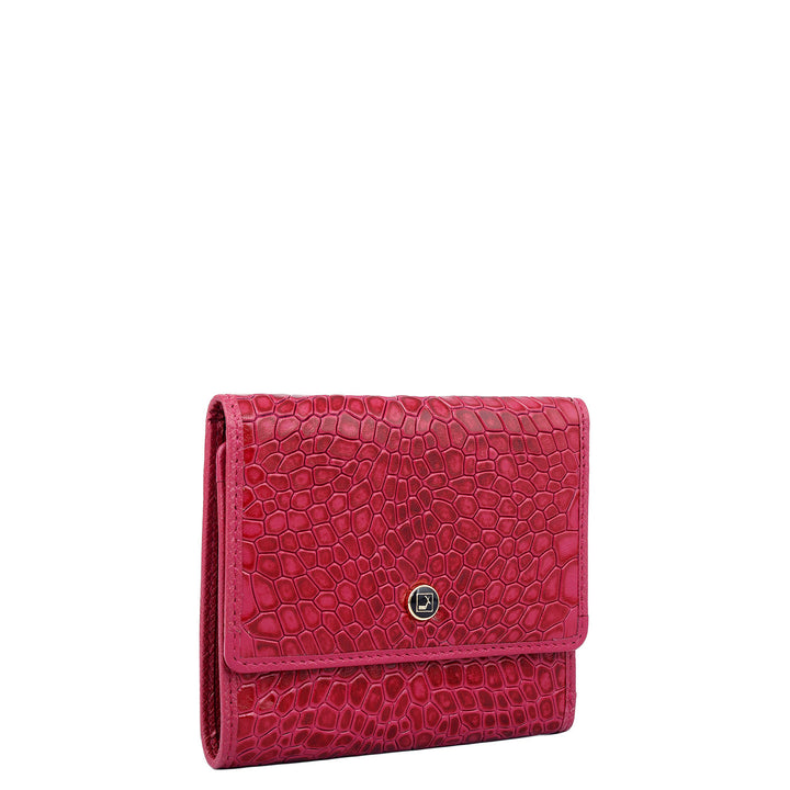 Croco Leather Ladies Wallet - Plumberry
