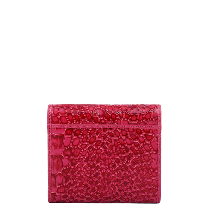Croco Leather Ladies Wallet - Plumberry